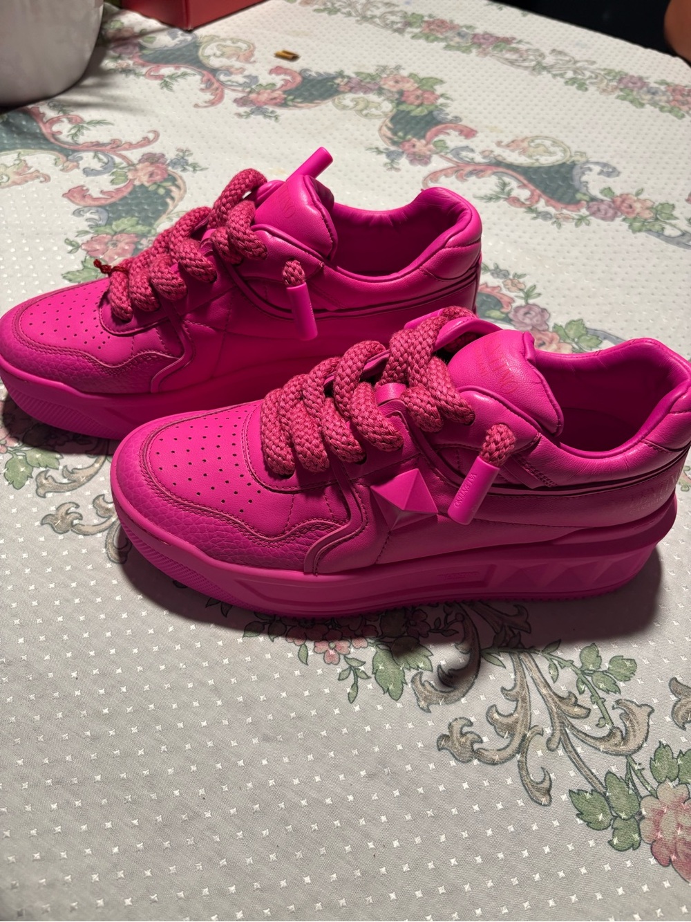 Valentino Garavani Hot Pink Platform Sneakers